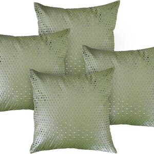 Deconovo Throw Pillow Covers Circles Perforated Patter Faux Leather Pillow Cover